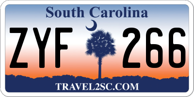 SC license plate ZYF266