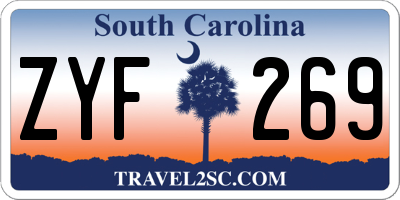 SC license plate ZYF269