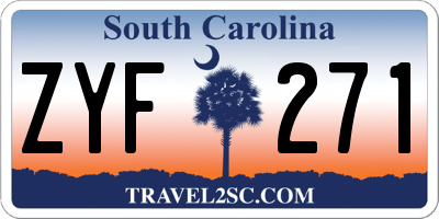 SC license plate ZYF271