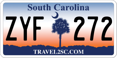 SC license plate ZYF272