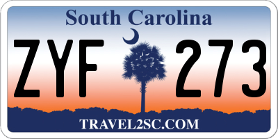 SC license plate ZYF273