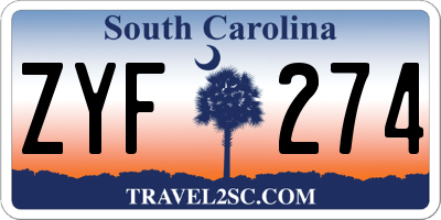 SC license plate ZYF274
