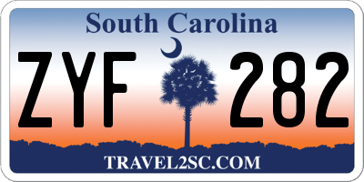SC license plate ZYF282