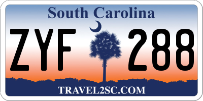 SC license plate ZYF288