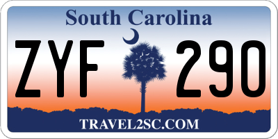 SC license plate ZYF290