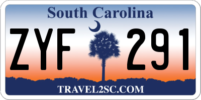 SC license plate ZYF291