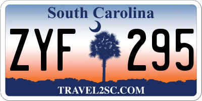SC license plate ZYF295