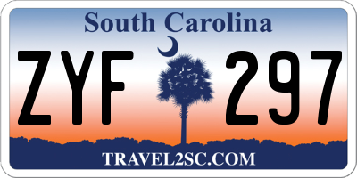 SC license plate ZYF297