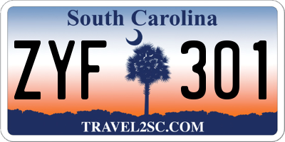 SC license plate ZYF301