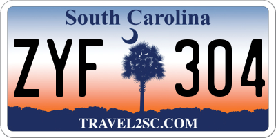 SC license plate ZYF304