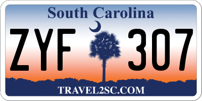 SC license plate ZYF307