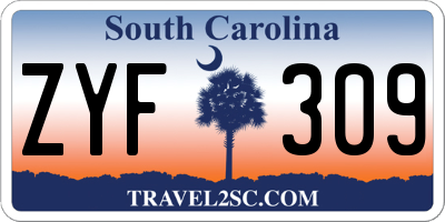 SC license plate ZYF309