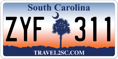 SC license plate ZYF311