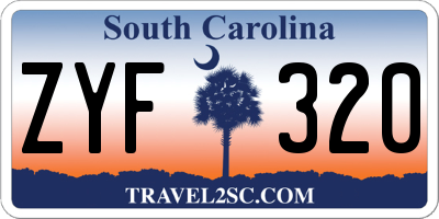 SC license plate ZYF320