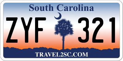 SC license plate ZYF321