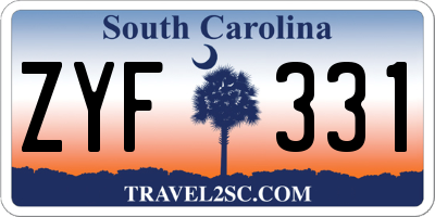 SC license plate ZYF331