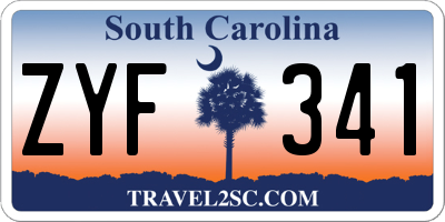 SC license plate ZYF341