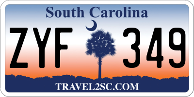 SC license plate ZYF349