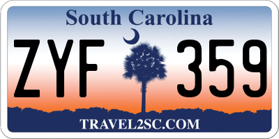 SC license plate ZYF359