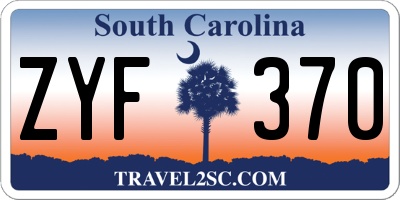 SC license plate ZYF370