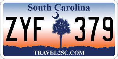 SC license plate ZYF379