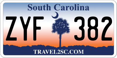 SC license plate ZYF382