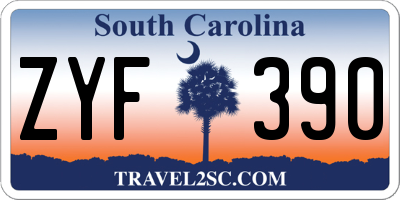 SC license plate ZYF390