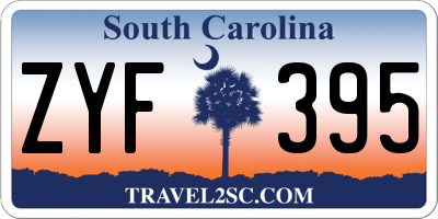 SC license plate ZYF395