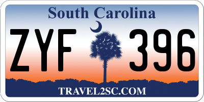 SC license plate ZYF396