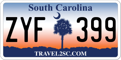 SC license plate ZYF399