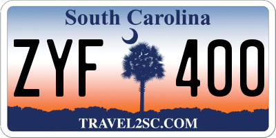 SC license plate ZYF400