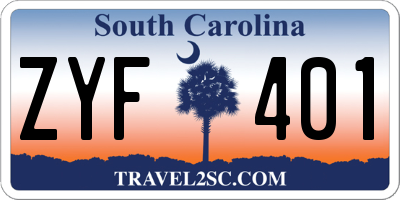 SC license plate ZYF401
