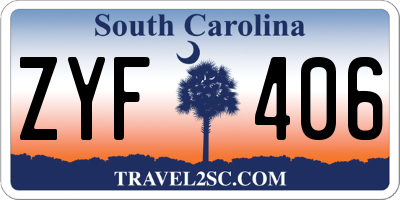 SC license plate ZYF406