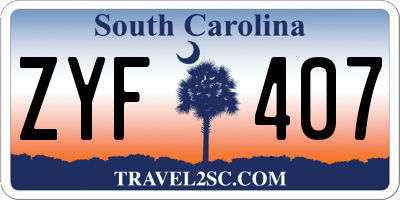SC license plate ZYF407