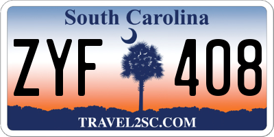 SC license plate ZYF408