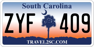 SC license plate ZYF409