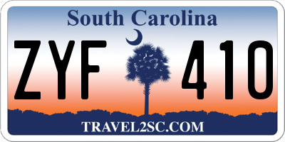SC license plate ZYF410