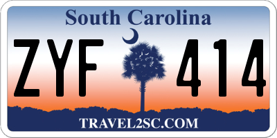 SC license plate ZYF414