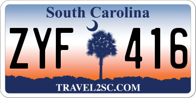 SC license plate ZYF416