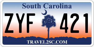 SC license plate ZYF421