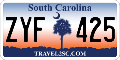 SC license plate ZYF425