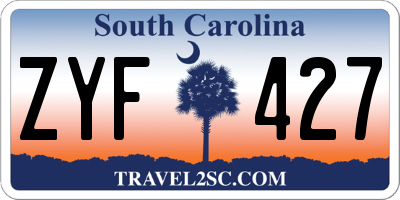 SC license plate ZYF427