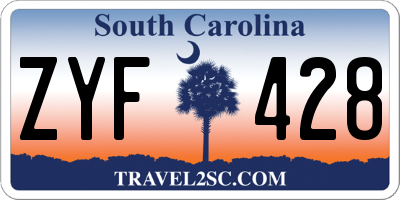 SC license plate ZYF428