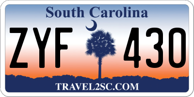SC license plate ZYF430