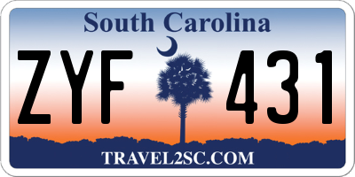 SC license plate ZYF431
