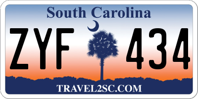 SC license plate ZYF434