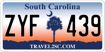 SC license plate ZYF439