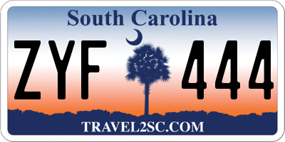SC license plate ZYF444