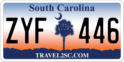 SC license plate ZYF446
