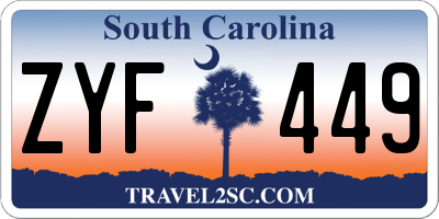 SC license plate ZYF449